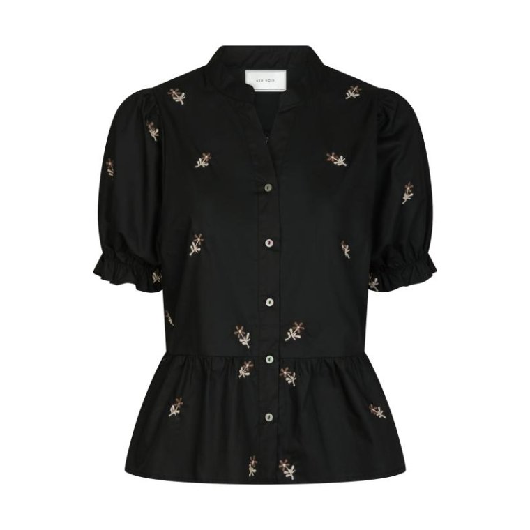 Neo Noir - Savy Flower Emb Blouse - Black