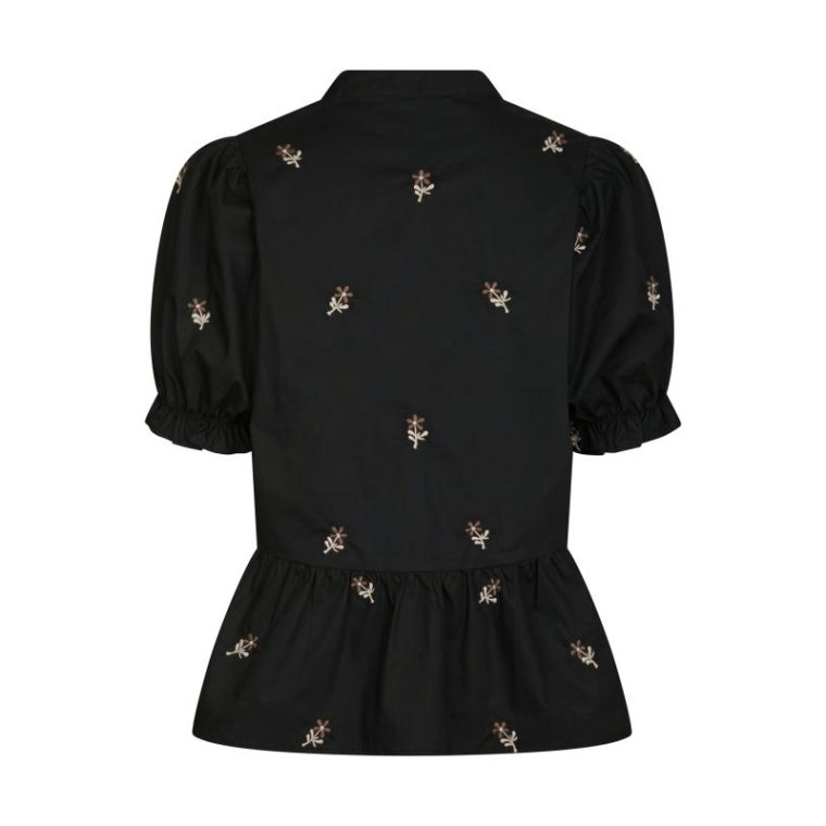 Neo Noir - Savy Flower Emb Blouse - Black
