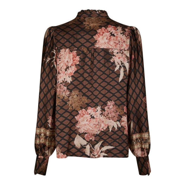 Neo Noir - Massima Botanical Border Blouse - Black