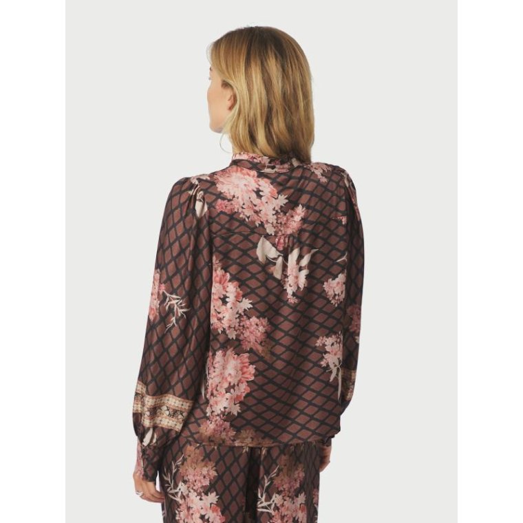 Neo Noir - Massima Botanical Border Blouse - Black