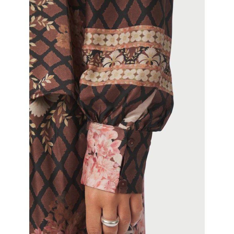 Neo Noir - Massima Botanical Border Blouse - Black