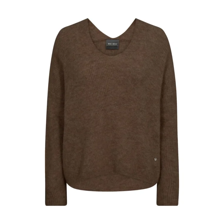 MOS MOSH - MMThora V-Neck Knit - Rain Drum	