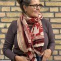 Craft Sisters - Bagru Scarf - Red with Animal - 01	