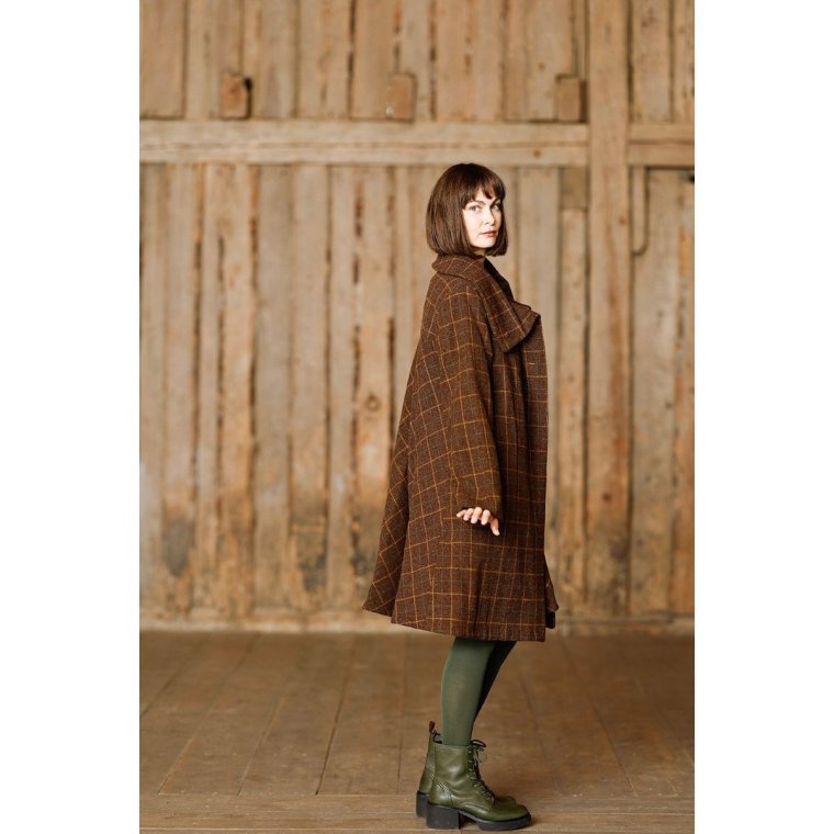 MCVERDI - Ternet brun uldfrakke i Shetlands uld - Mc862a