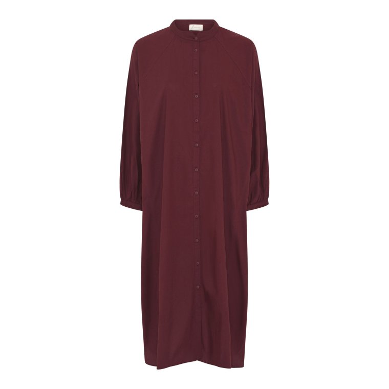 FRAU - Tokyo skjortekjole - Red Mahogany