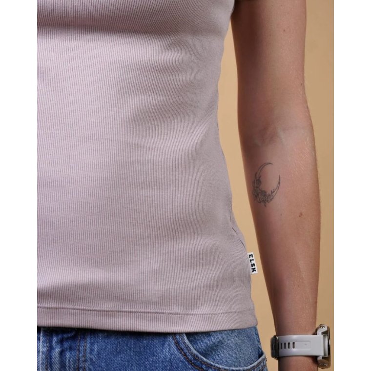 ELSK - RIB WOMEN'S T-SHIRT - ASH ROSE