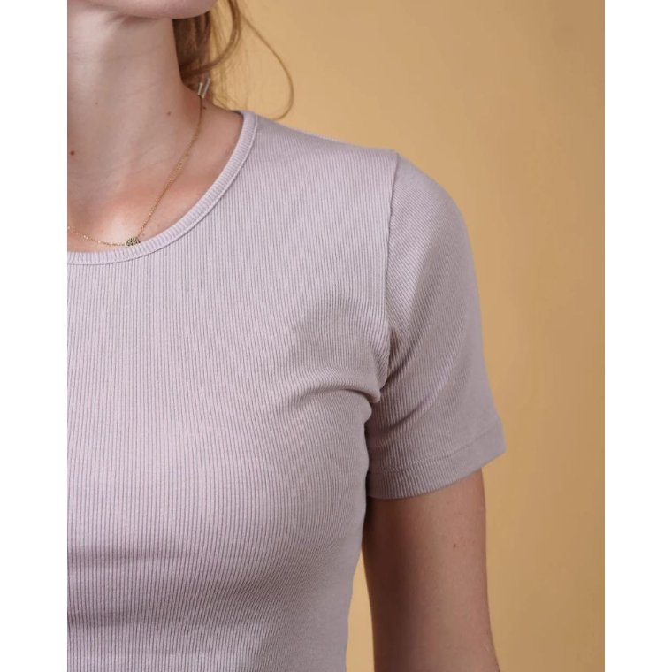 ELSK - RIB WOMEN'S T-SHIRT - ASH ROSE