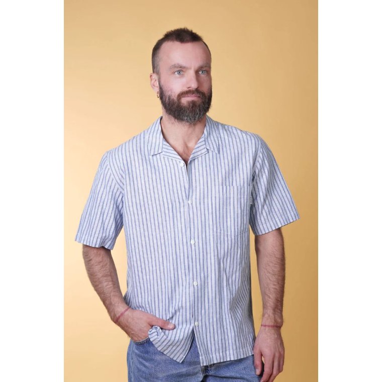 ELSK - BREEZE MEN'S SS SHIRT - WHITE / BLUE STRIPES