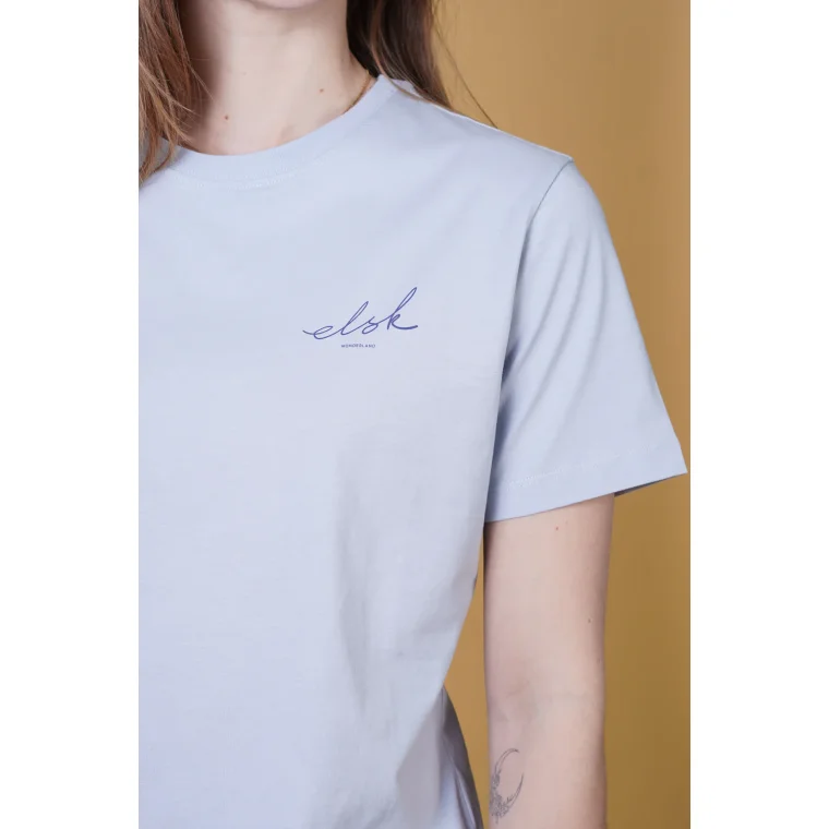 ELSK - SIGNED BASIC WOMEN'S CASUAL T-SHIRT - 106 BLUESKY BLUE