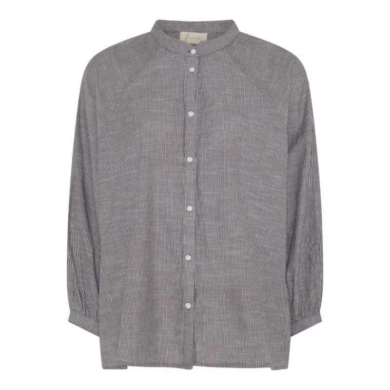 FRAU - Tokyo skjorte - Coffee quartz stripe