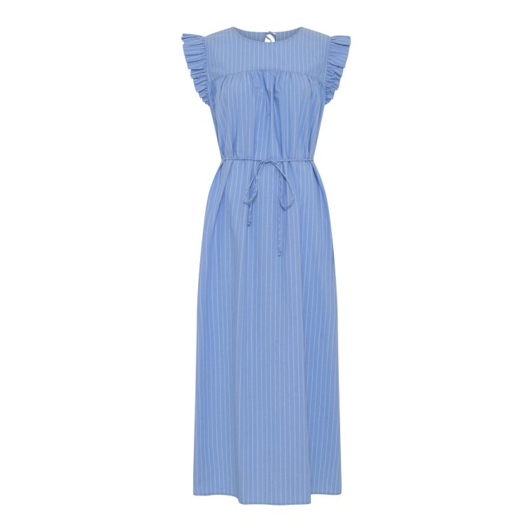 FRAU - Stockholm sl long dress BD - Hydrangea stripe