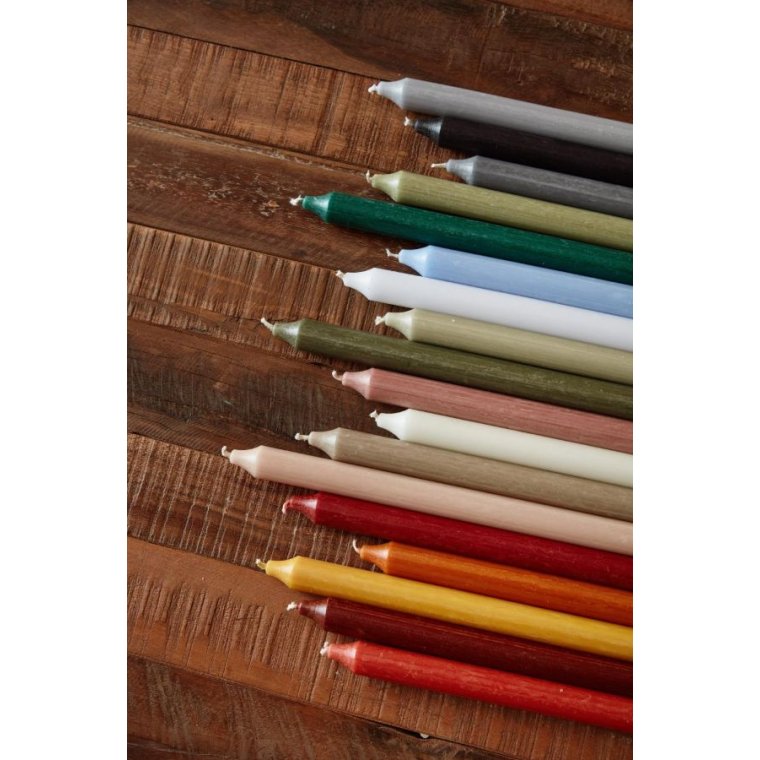 Ib Laursen - Kronelys gammelrosa rustik lang - 4 stk.