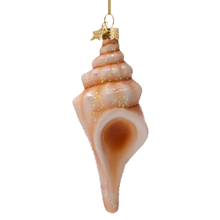 Vondels - Julekugle - glas - Conch shelle white