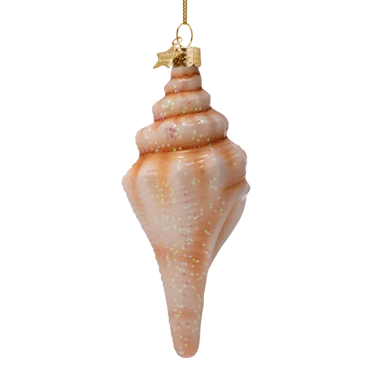 Vondels - Julekugle - glas - Conch shelle white