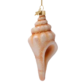 Vondels - Julekugle - glas - Conch shelle white