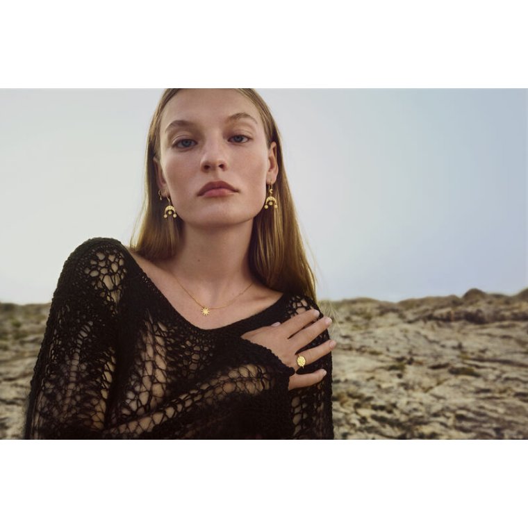 maanesten - Zia Earrings - forgyldt