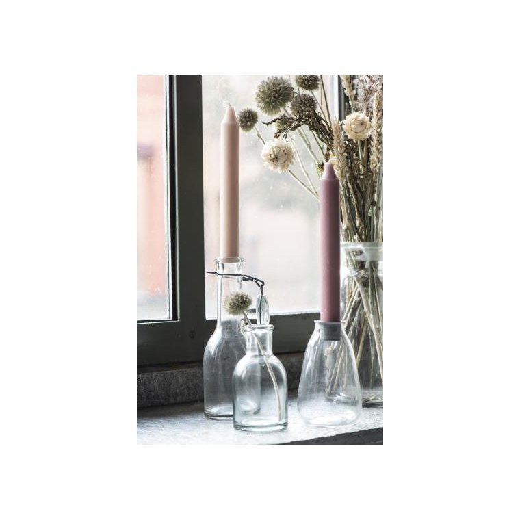 Ib Laursen - Kronelys gammelrosa rustik - 4 stk.