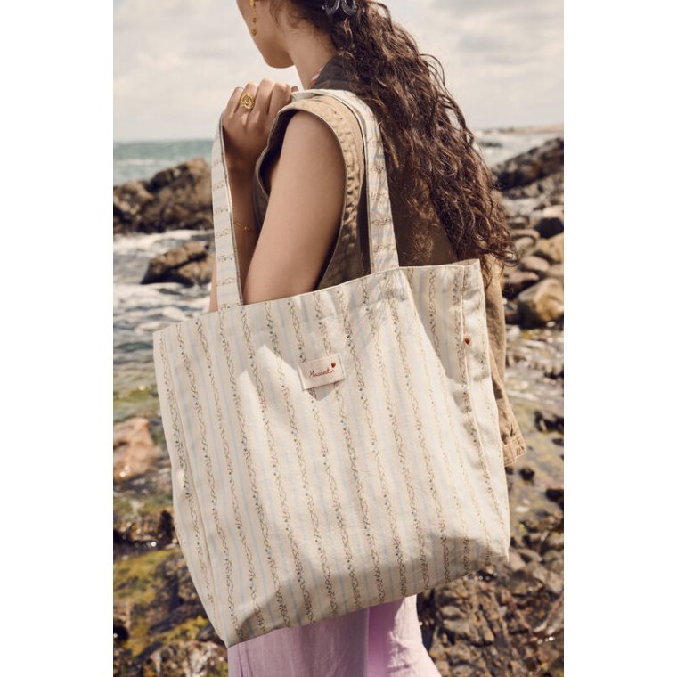 Maanesten - Canvas Totebag - Summer Stripes Blue