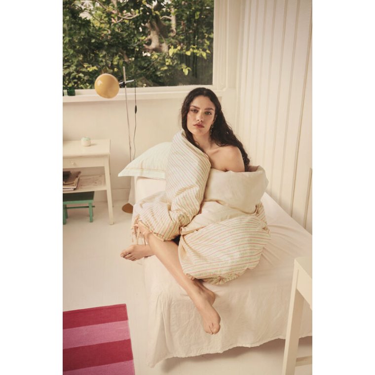 Maanesten - Duvet & Pillowcase set  - Summer Stripe Peach