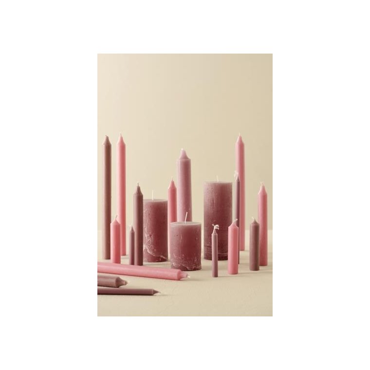 Ib Laursen - Kronelys gammelrosa rustik - 4 stk.