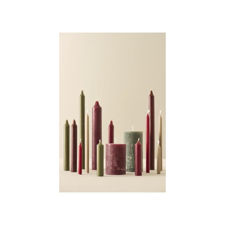 Ib Laursen - Kronelys bordeaux rustik - 4 stk.