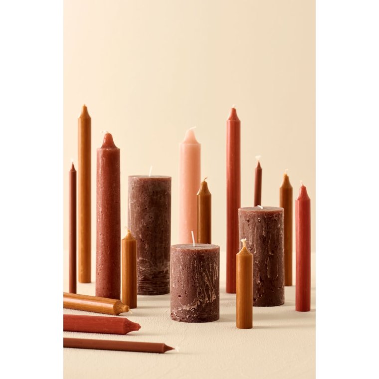 Ib Laursen - Kronelys lvfaldsrd rustik - 4 stk.