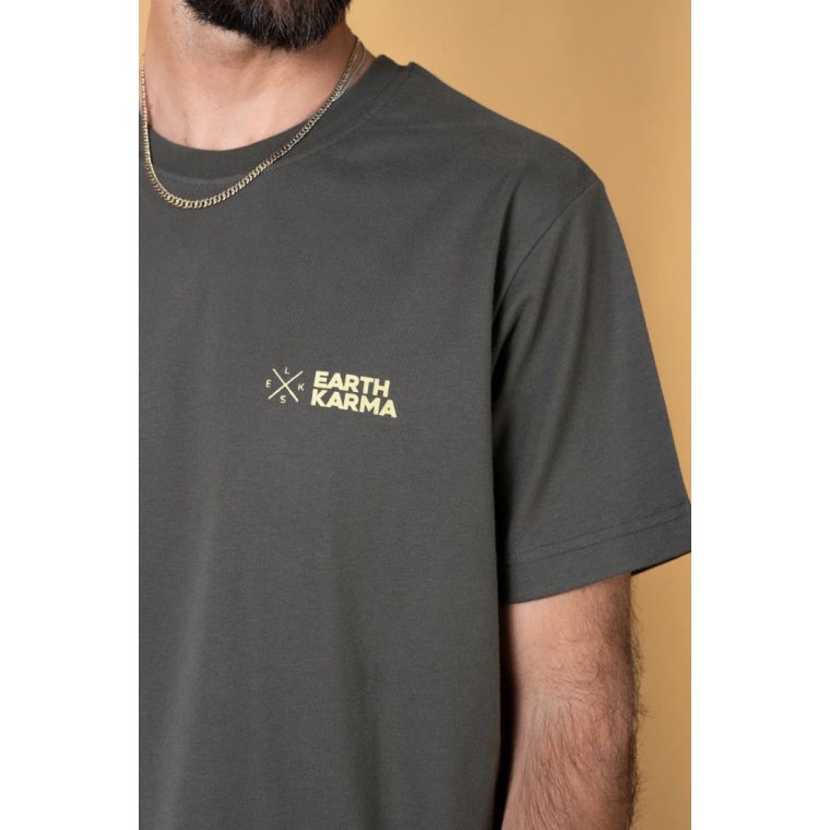 ELSK - EARTH KARMA BRUSHED T-SHIRT - 222 GRANITE GREEN -  - UNISEX