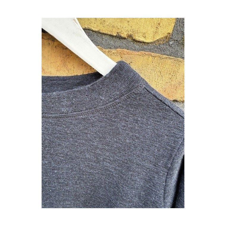 By Basics - 4068 sweather w/small turtleneck l/s - midnight blue melange