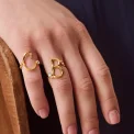 Maanesten - C Alphabet Ring - Forgyldt