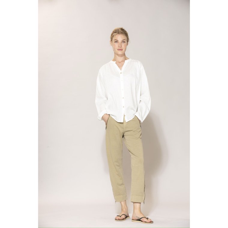 Blue - Jade anckle cut Pants - Light Camel