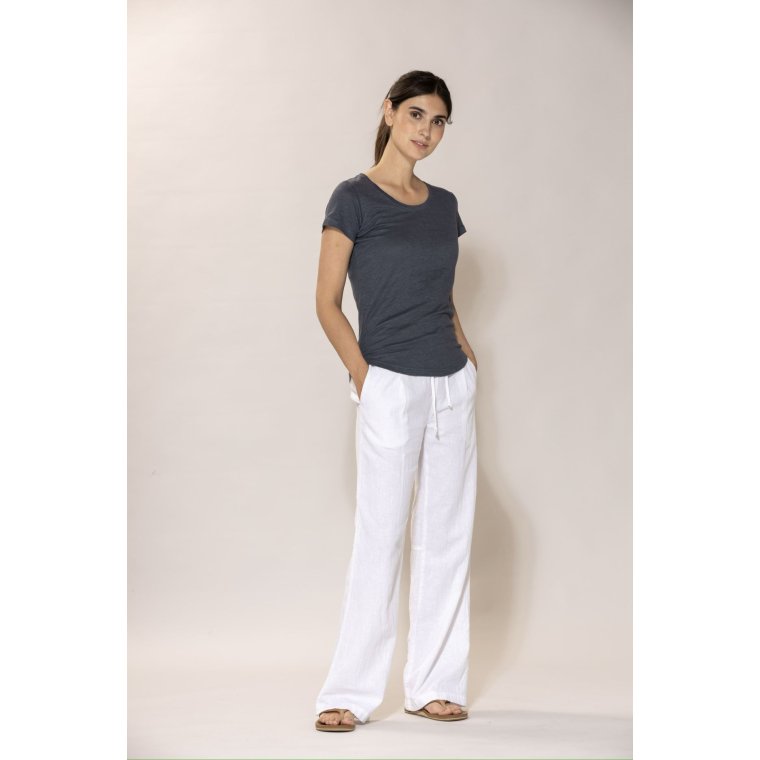 Blue - Lotta linen Tee - Dusty Navy