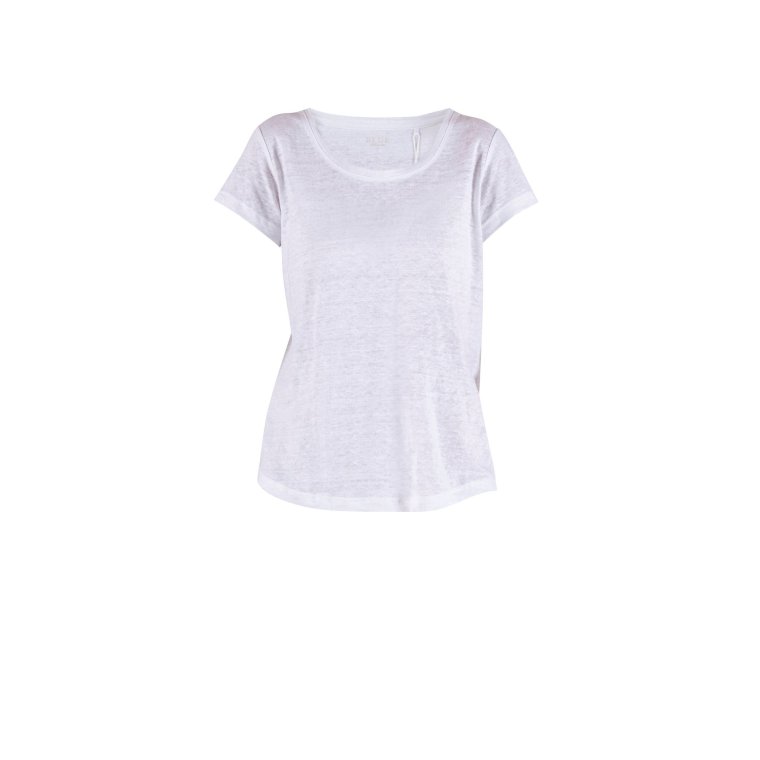 Blue - Lotta linen Tee - White