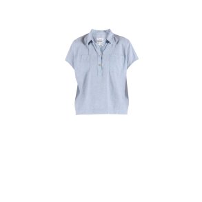 Blue - Lisbeth short linen Shirt - Heaven-melange