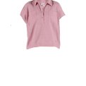 Blue - Lisbeth short linen Shirt - Soft Pink melange