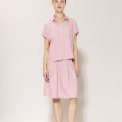 Blue - Lisbeth short linen Shirt - Soft Pink melange
