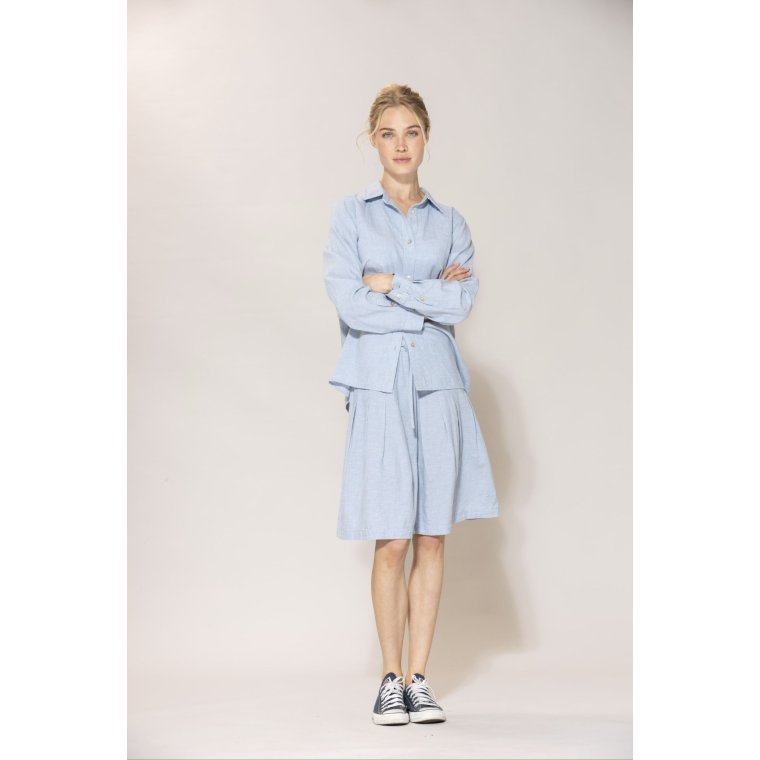 Blue - Anemone linen Skirt - Heaven-melange