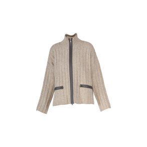 Blue - Melodi Zip Cardigan - Grey-melange