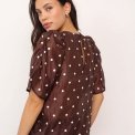 Co`couture - DitaCC Dot SS Blouse - Dark Brown