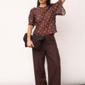 Co`couture - DitaCC Dot SS Blouse - Dark Brown