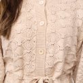 Co`couture - 32241 RowCC Pointelle Tie Cardigan - Creme
