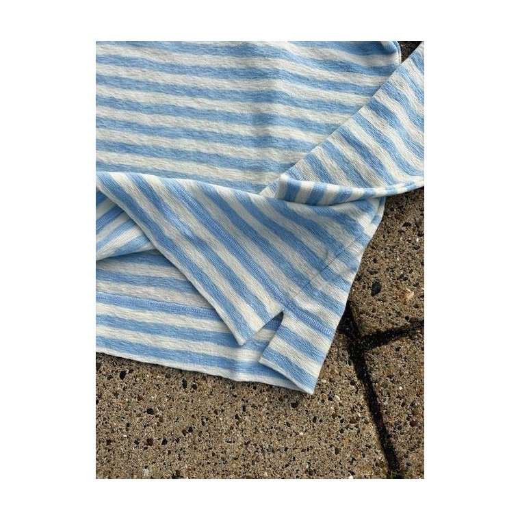 By Basics - 4068 sweather w/small turtleneck l/s - raw white/sky blue melange