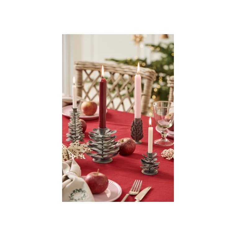 Ib Laursen - Kronelys bordeaux rustik - 4 stk.