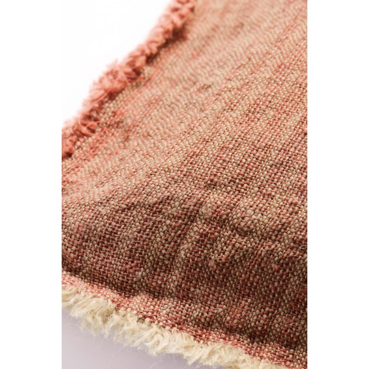 IB LAURSEN - Pude med fyld natur/malva vvede striber, 4 sider m/frynser