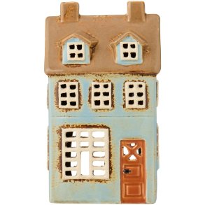 Ib Laursen - Hus t/fyrfadslys Nyhavn 2 kviste lysebl� facade