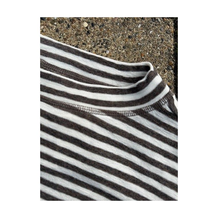 By Basics - 4068 sweather w/small turtleneck l/s - raw white/earth melange