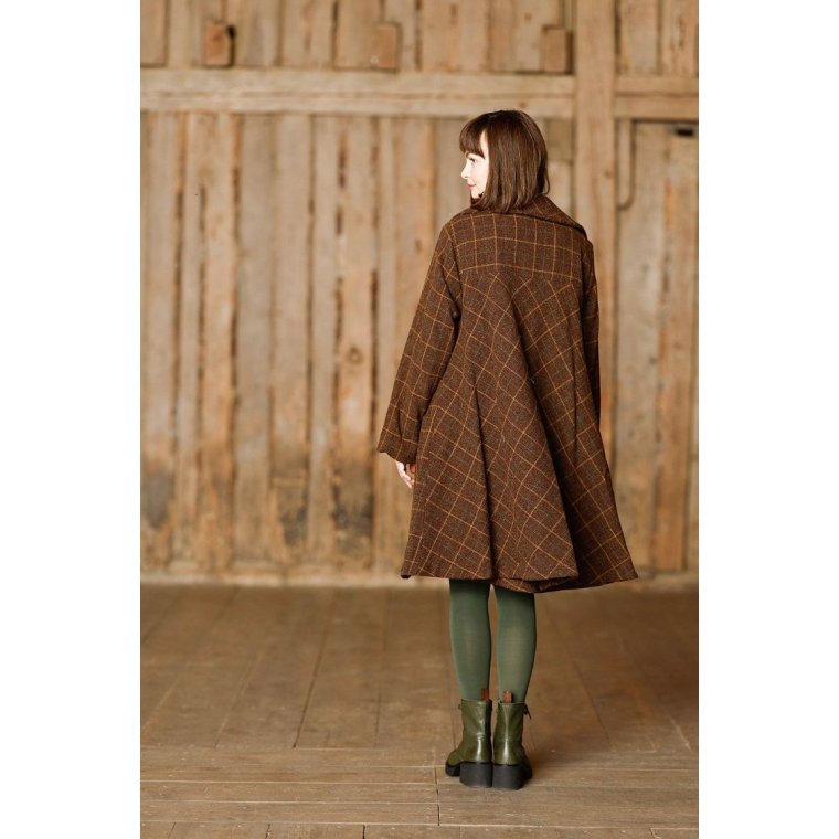 MCVERDI - Ternet brun uldfrakke i Shetlands uld - Mc862a