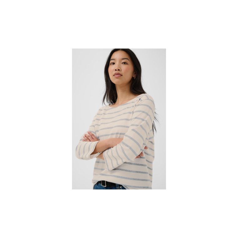 Part Two - NelaPW Tshirt - Eggnog/Grey Stripe