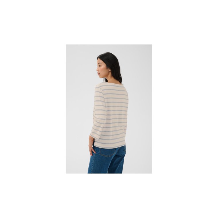 Part Two - NelaPW Tshirt - Eggnog/Grey Stripe