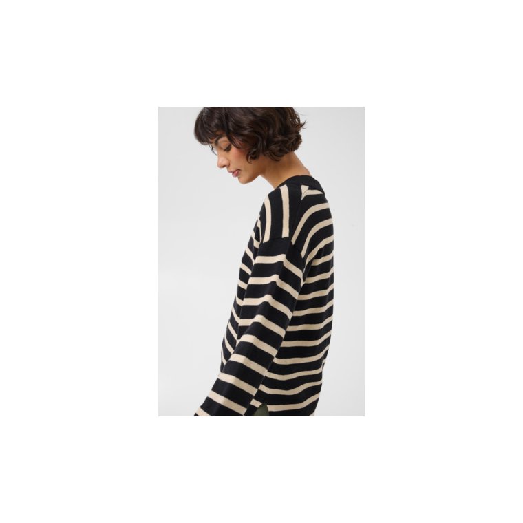 Part Two - CharlinPW Pullover - Dark Navy Stripe