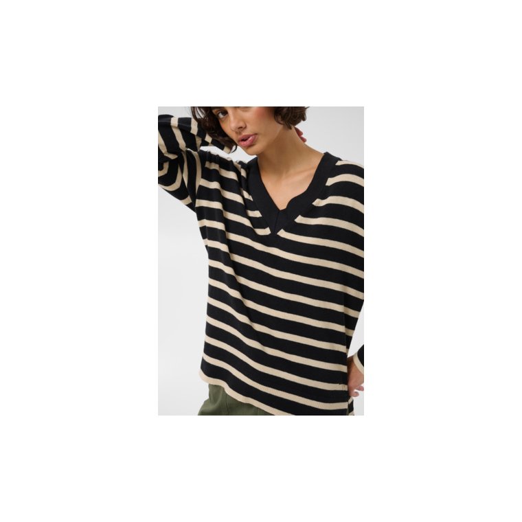 Part Two - CharlinPW Pullover - Dark Navy Stripe